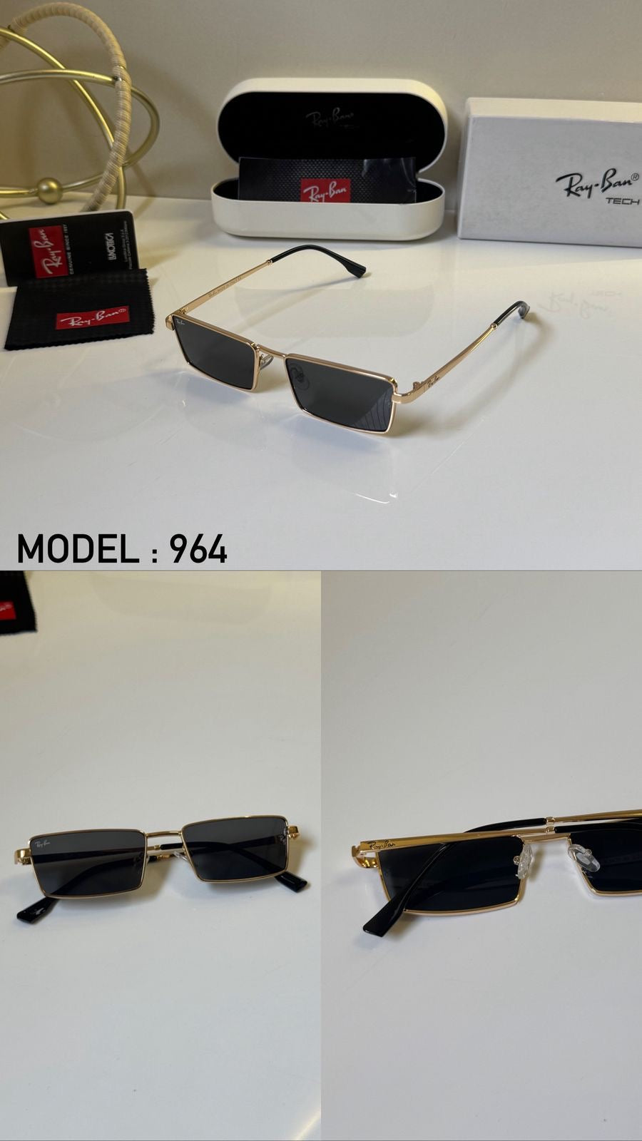 RAYBAN 964 glod black