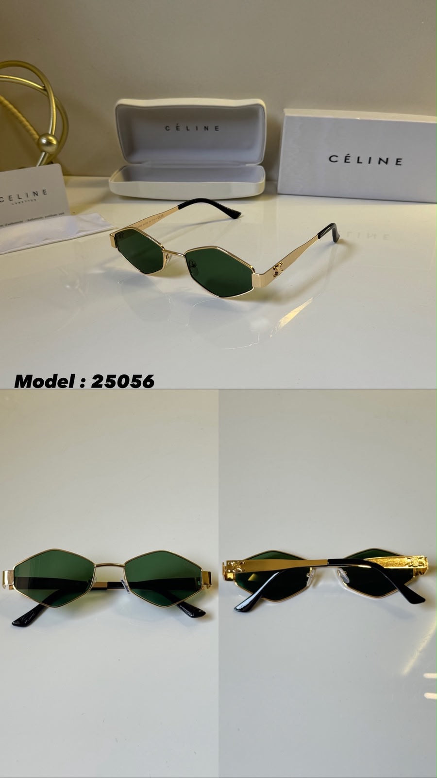 CELINE 25056 golden Green