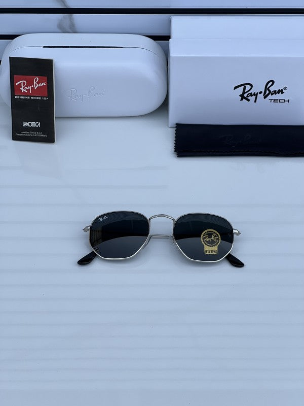 Rayban 3548 hexagonal silver black