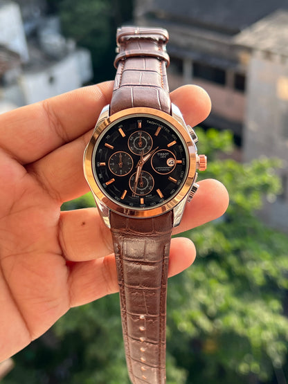 TISSOT LEATHER ALL CRONO AND DATE WORKING