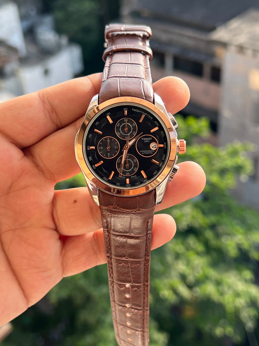 TISSOT LEATHER ALL CRONO AND DATE WORKING