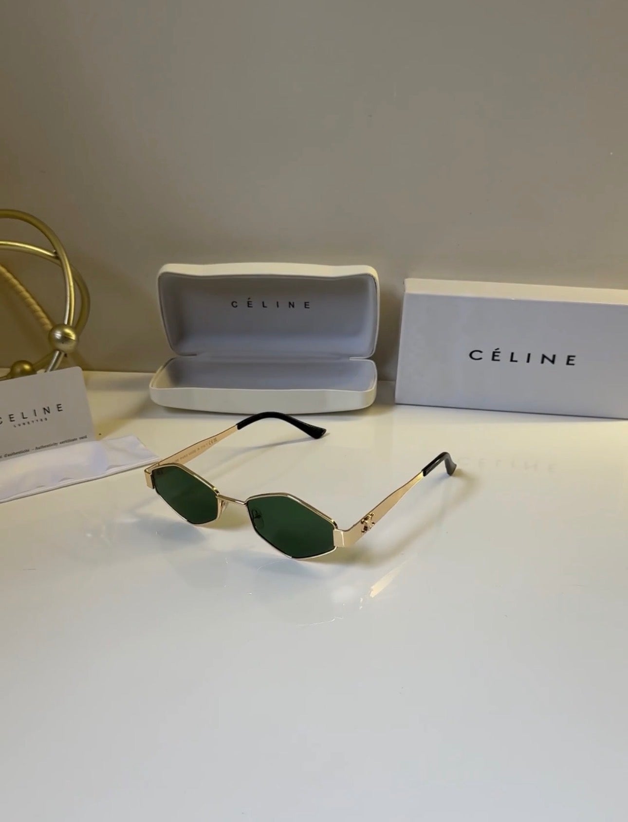 CELINE 25056 golden Green