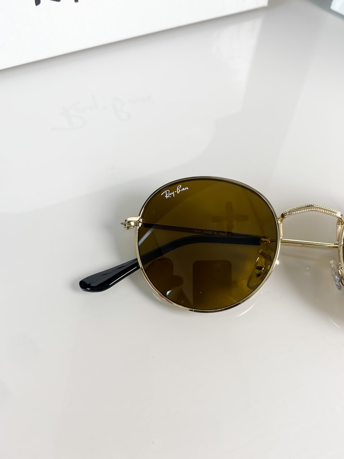 RAY BAN GOLD BROWN ROUND