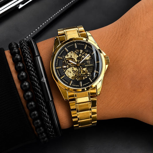 ROLEX AUTOMATIC GOLD BLACK