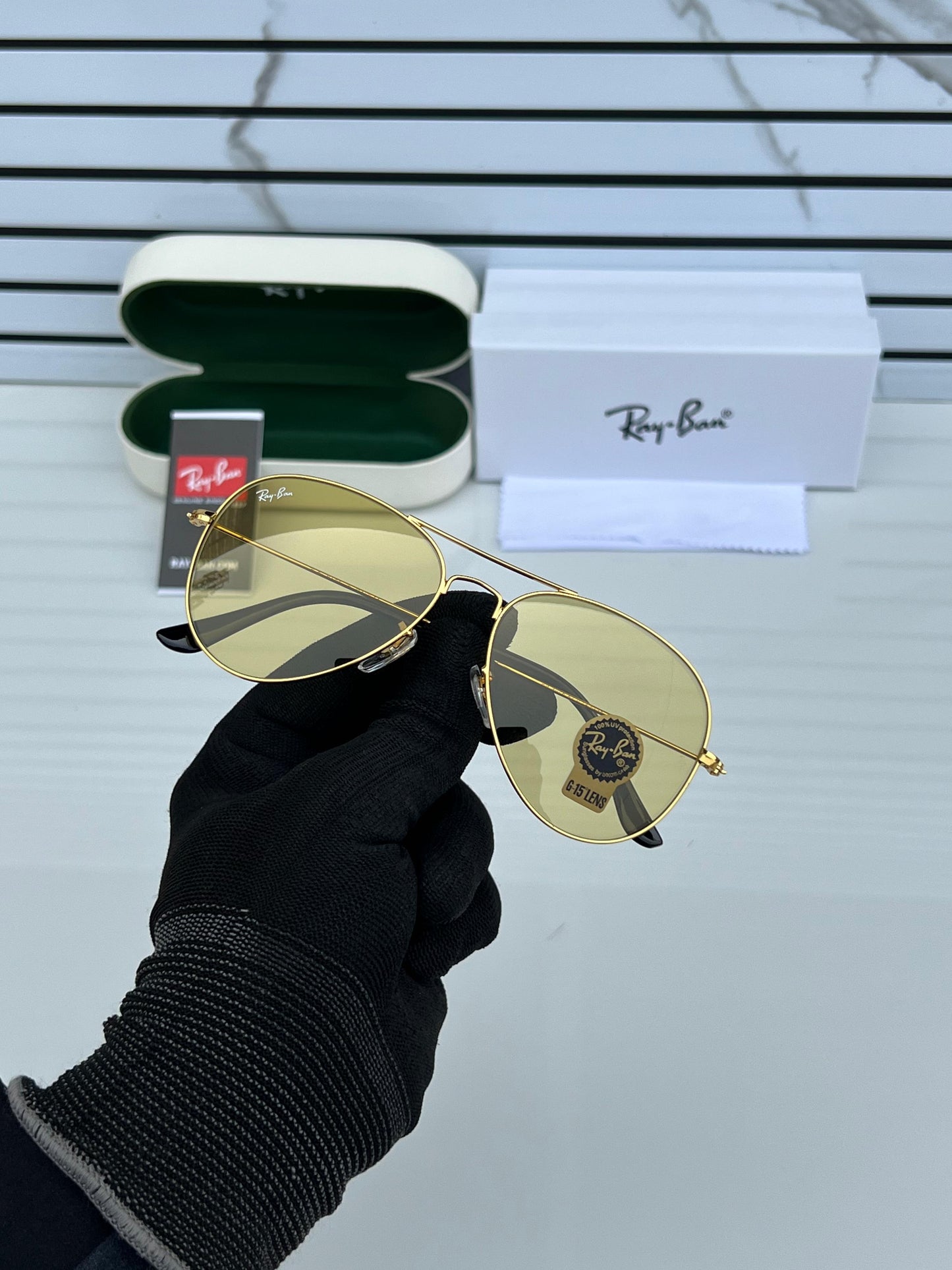 RAY BAN GOLD YELLOW CANDY