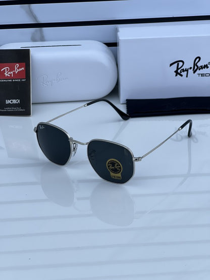 Rayban 3548 hexagonal silver black