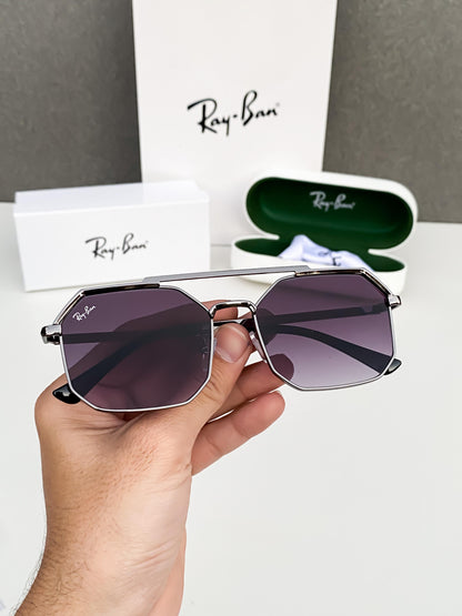 RAYBAN GUN BLACK WITH SHADES