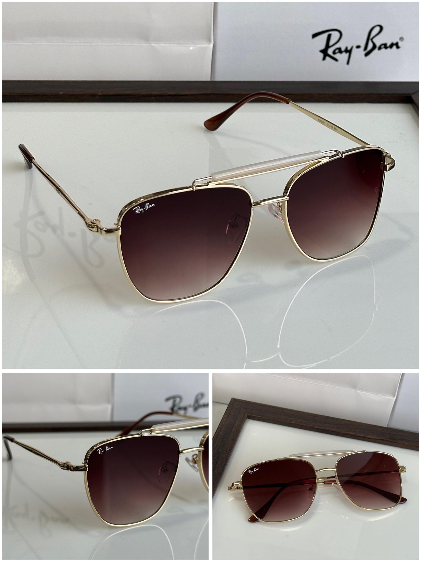 RAYBAN GOLD BROWN