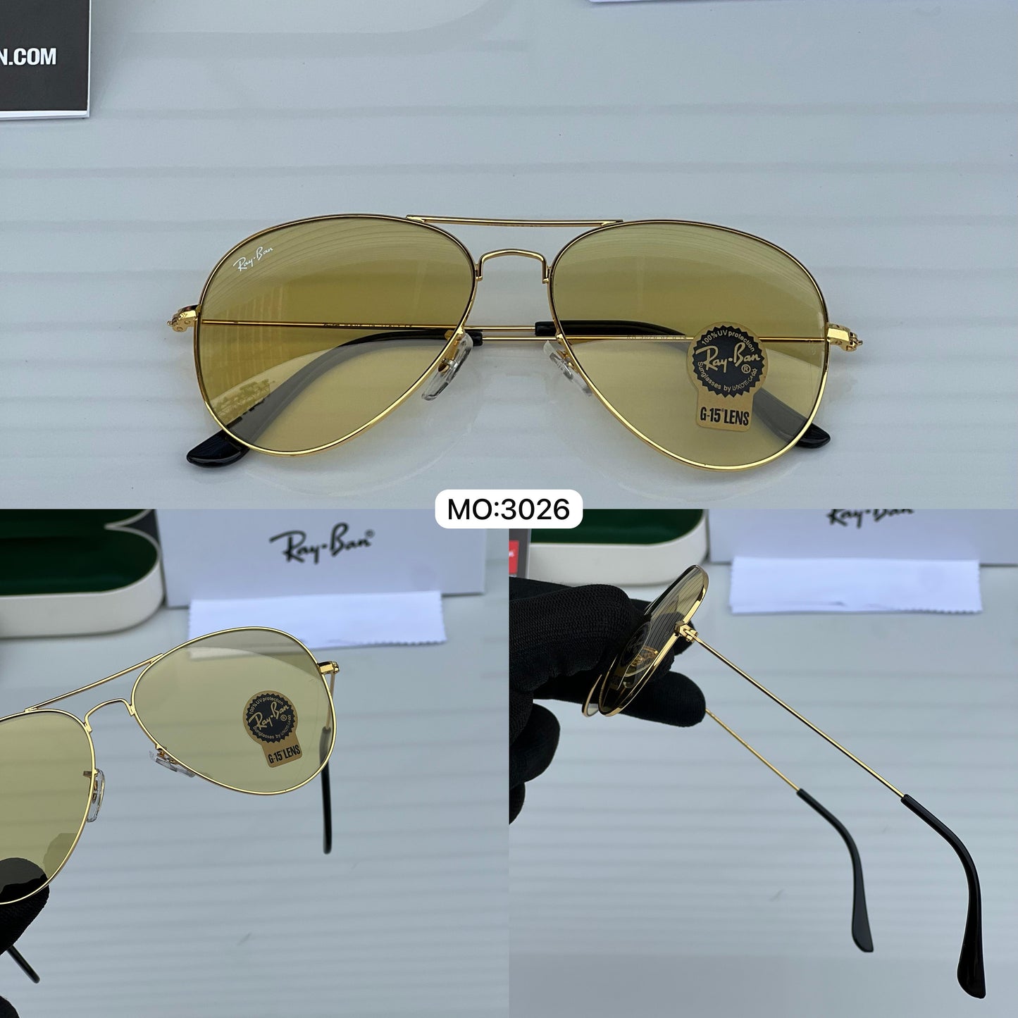 RAY BAN GOLD YELLOW CANDY